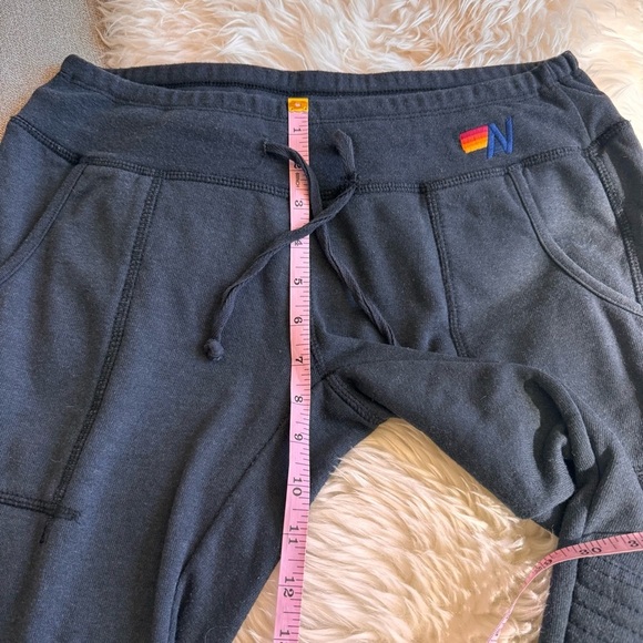 Aviator Nation joggers relaxed sweatpants Small S rainbow embroidered AN patch - Picture 8 of 11